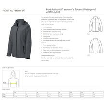 Load image into Gallery viewer, L333 LADIES Port Authority Torrent Waterproof Jacket w/Check Point emb left chest