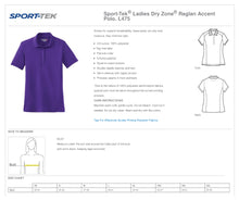 Load image into Gallery viewer, L475 Sport-Tek Ladies Dry Zone Raglan Accent Polo w/Check Point embroidery left chest